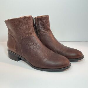 Franco Sarto Benny Leather Ankle Booties Size 9.5M Brown *Nice*
